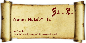 Zsebe Natália névjegykártya